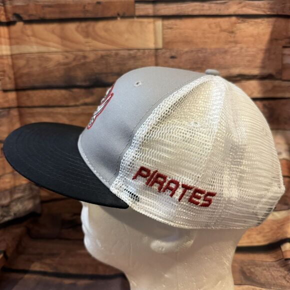 Pirates Skull Crossed Swords Hat Mesh Adjustable SnapBack Baseball Cap Grey - Picture 4 of 7